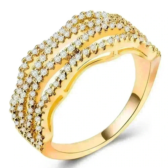 ✨14K Gold Plated Stylish Exquisite Jewelry Ring For Woman, GPMB1509 - Picture 2 of 2